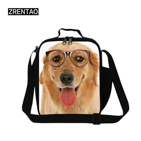 Cute Dog Print Lunch Cooler Bags For Preschoolers Kindergarten Students Boy Girl Bento Lunchbox With Adjustable Shoulder Straps