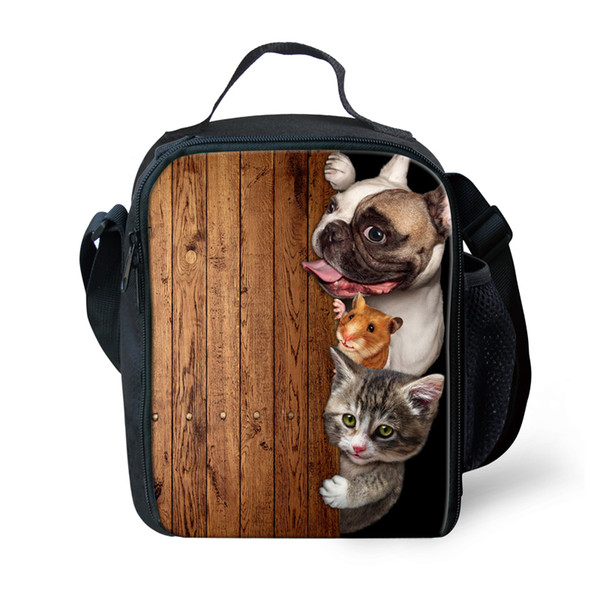 NOISYDESIGNS stylish lunch bags lunchbox for school gifts cute dog thermal picnic box children students insulated lunch bags