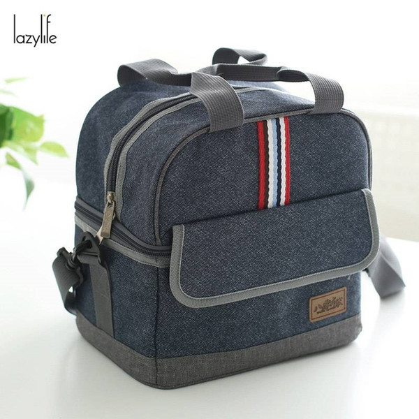 LAZYLIFE Double Layer Thermal Bag For Travel or Trip Picnic Large Capacity Genuine Car Lunch Cooler Bag Refrigerator Bolsa