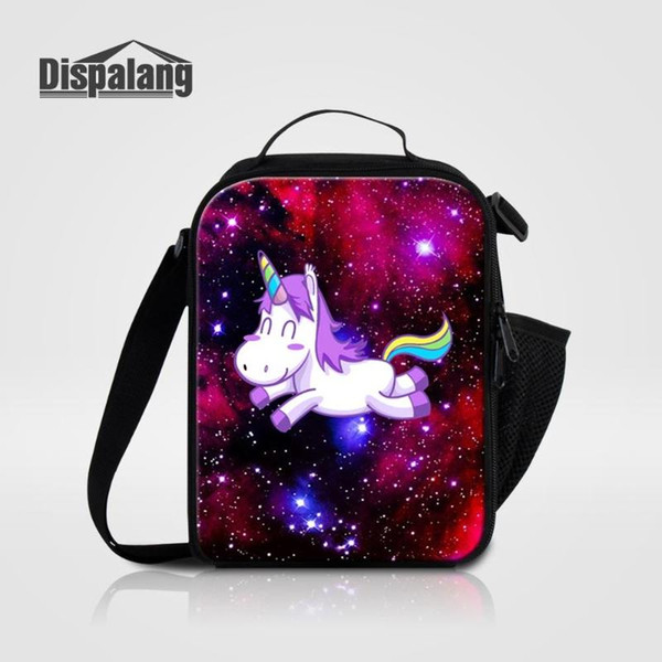 Dispalang Unicorn Animal Printing Lunch Bags For Children Small Canvas Messenger Cooler Bags Custom Student Bag For School