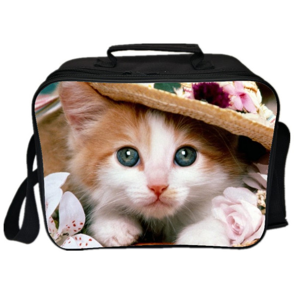 Hot Cute Animal Lunch Bag Girls Shoulder Messenger Bag Cat Handbag Waterproof Children Crossbody Bags Cartoon Lunch For Kids