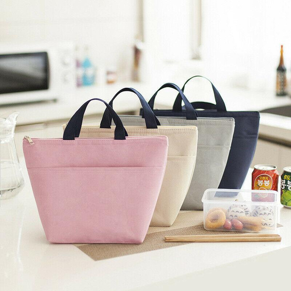 2019 Women Men Solid Storage Bag Lunch Bag Insulated Women Men Tote Thermal Box Cooler Travel Picnic Carry Lunch Bags