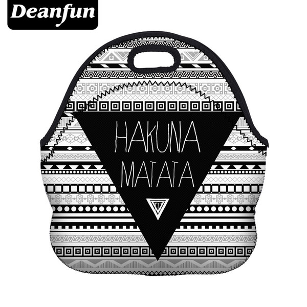 Deanfun 3D Printed Lunch Bag for Women 2017 New Fashion Neoprene Stripe Pattern with Zipper Picnic Snack 50816