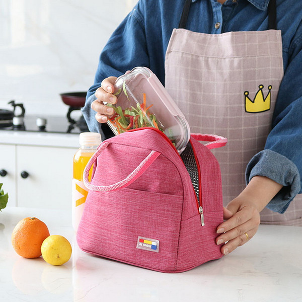 Portable Lunch Bag Thermal Insulated Lunch Box Tote Cooler Handbag Bento Pouch Dinner Container School Storage Bags 2020