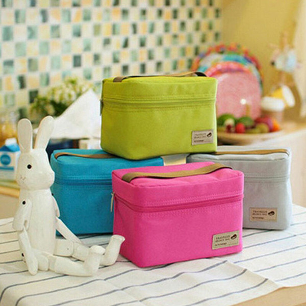 Hot Portable Thermal Insulated Lunch Box Storage Bag Solid Oxford and tinfoil Waterproof Picnic Carry Tote w