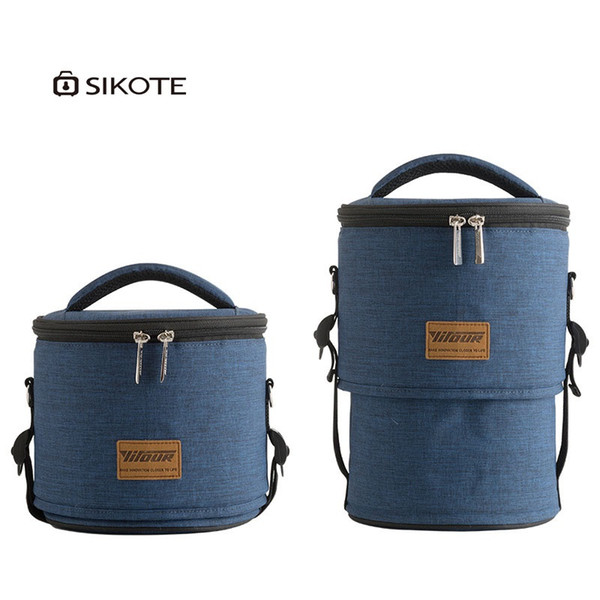 2018 new drum insulation bag portable Oxford cloth lunch bag aluminum film round with rice thickening