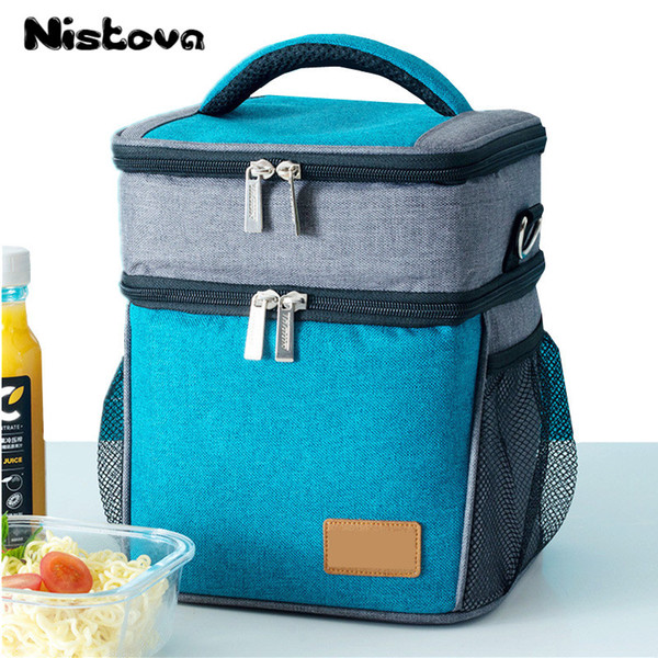 New High Quality Oxford Cloth Portable Lunch Bag Double Ice Pack Aluminum Film Storage Bag Traveling Out Insulation Package