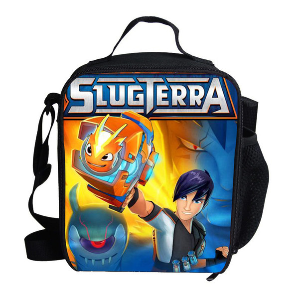 Hot Kids Cooler Lunch Bag Cartoon Slugterra Printed Girls Portable Thermal Picnic Bags for School Kids Boys Lunch Box Tote