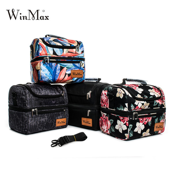 2018 Winmax Double Decker Cooler Lunch Bags Thicken Insulated Thermal Picnic Bags Cooler Tote Handbags Men Women Lunch