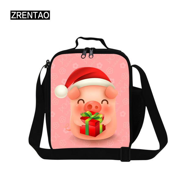 Nursery/Primary School Students Lunch Bag Cooler Waterproof Lunchbox Cute Cartoon Print Reusable Lunchtote With Shoulder Staps