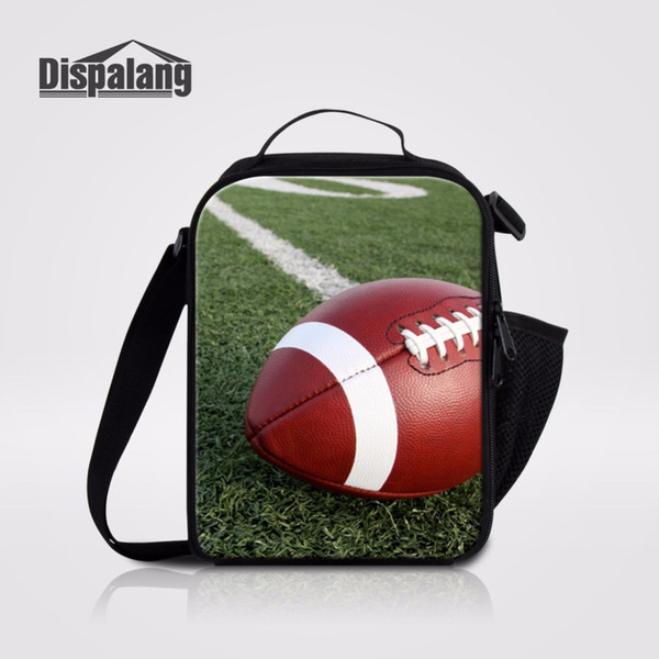 Dispalang American Footballs Prints Lunch Carry Storage Bag For Travel Women Lunch Bags Children Cooler Box Bag Picnic