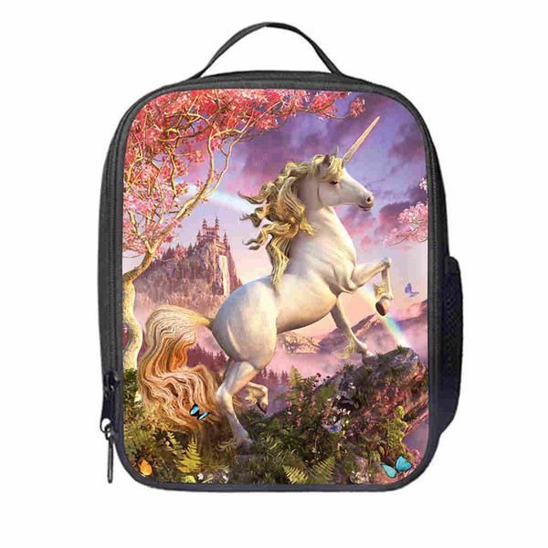 Unicorn Lunch Bag Customized Moon Horse Dog Animal Anime Teenagers Boys Girls Kid School Thermal Cooler Insulated Tote Box