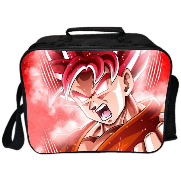 Fashion Cartoon Kids Lunch Bag for Children Box Sun Goku Boys Portable Cooler Picnic for Students