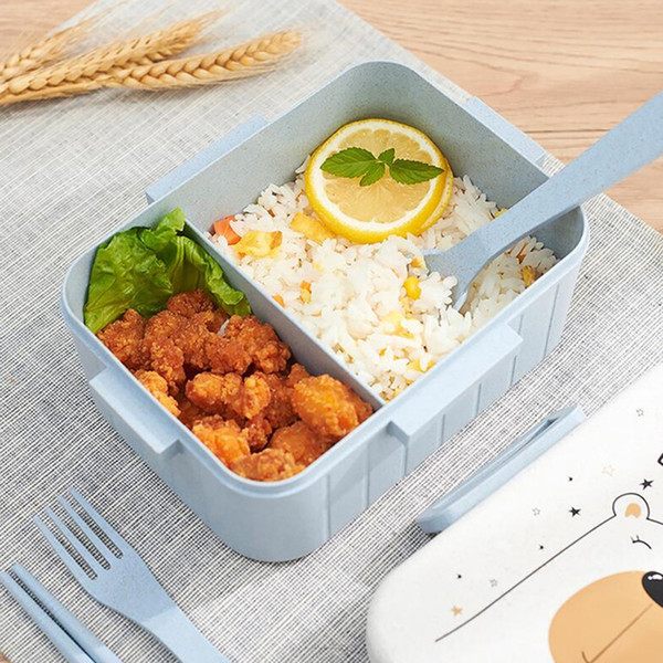 New 2 Grid Lunch Boxs Sealed Refrigerator Fresh Keeping Picnic Storage Box For Kids School Container