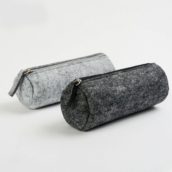 6pcs/lot cylinder shap felt Pencil Bags fashion student multifunctional stationery bags pen bag large capacity drop shippi Can be customize