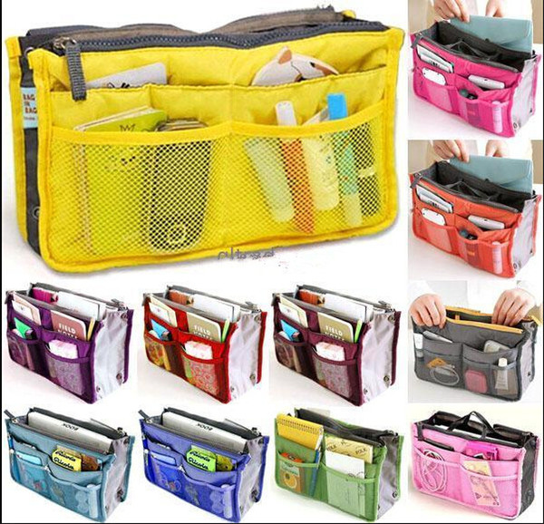 2017 14Colors Christmas Women Lady Travel makeup bag Insert Handbag Purse Large liner Tote Organizer Dual Storage Amazing make up bags