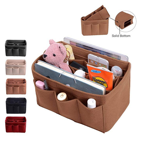 6style Felt Inner Gallbladder Cosmetic bag Pure Color Storage Bags Multi Function Large Capacity stuff pouch 30*16*16cm FFA1848