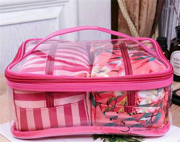 Cosmetics Bags Holiday Collection Make-Up Bag Limited Edition Makeup Collection Bags VS Flowers beautiful bags 3pieces