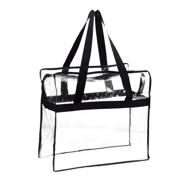 ABDB-Tote Bag, Sturdy PVC Construction Zippered Top,Stadium Security Travel & Gym Clear Bag, Perfect for Work, School, Sports