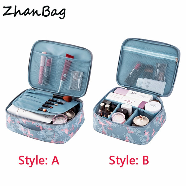 Brand Flamingo Series Travel Portable Cosmetic Bag, DIY Organizer Makeup Bag For Women Cosmetics Men Shaving Kit,Free Shipping #42842