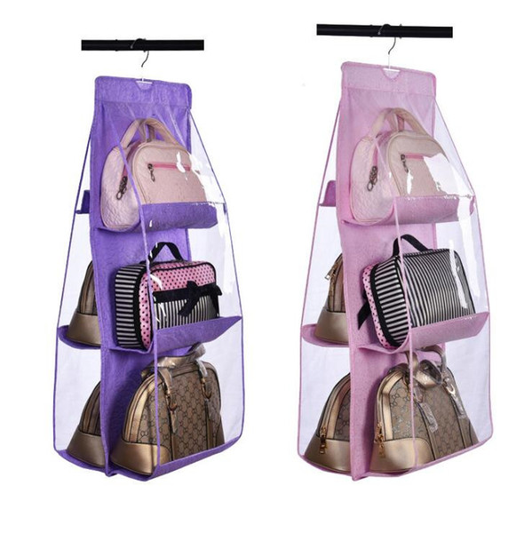 Dustproof Storage Bag Six-layer Double-sided Multi-functional HandBag Storage Hanging Bag Cover Hanging Sorting Bag Free shipping