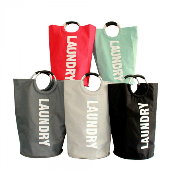 Folded Dirty clothes storage bags with printed letter colorful types Oxford cloth laundry bag household laundry basket LJJQ91