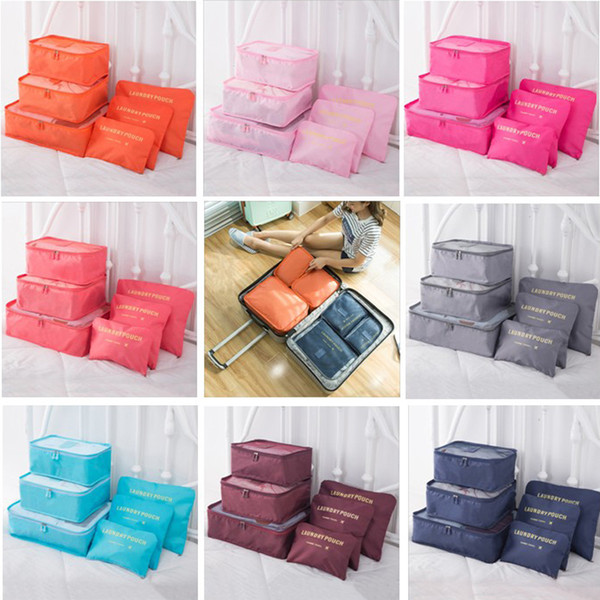 6pcs/lot Travel Home Luggage Storage Bag Clothes Storage Organizer Portable Cosmetic Bags Bra Underwear Pouch Storage Bags 8 Color