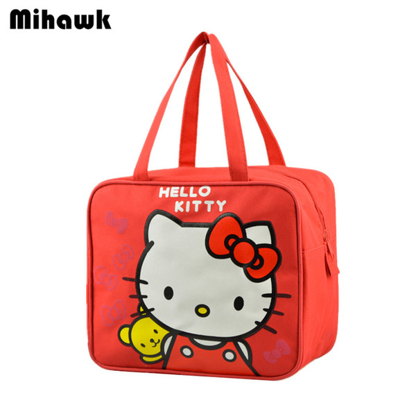 Hello Kitty Cute Lunch Bag Women's Kid's Portable Handbag Travel Leisure Storage Pouch Accessories Supplies Products