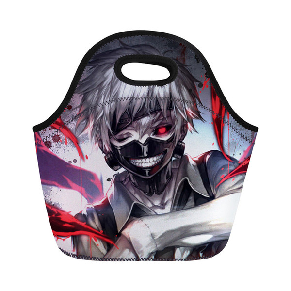 THIKIN Anime Tokyo Ghoul Printed Thermal Insulated Polyester Lunch Bag Women Kids Lunchbags Kaneki Ken Fashion Meal Bag for Wome