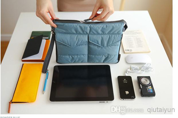 2014 IPad Bag in Bag Organizer Inner Bags Binder Organizer Insert Travel tablet pouch Multifunction Purse Gadget Pocket 100pcs WY345