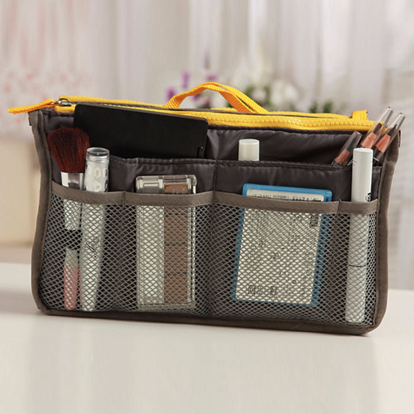 Durable Travel Makeup Nylon Cosmetic Bag Insert Handbag Purse Zipper Case Organizer