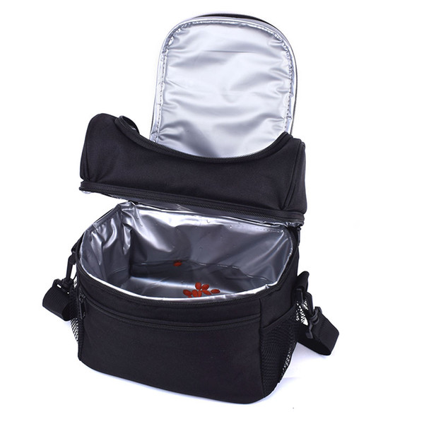 Double layer Insulated Lunch Bags Picnic Box Men Women High capacity Handbag Thermal Cooler Lunch Tote Bags