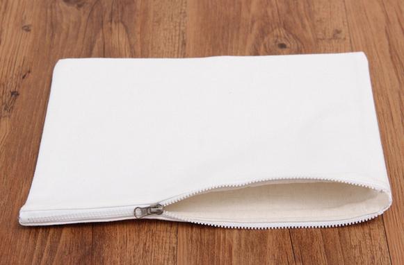 white pure canvas cosmetic Bags DIY blank plain zipper makeup bag phone clutch organizer bags Gift travel cases pencil pouches for handmade