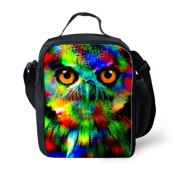 Customized Cool Animal Tiger Owl Print Zoo Lunch Bags Horse Cat Thermal Lunch Box Insulated Bag for School Picnic Retail