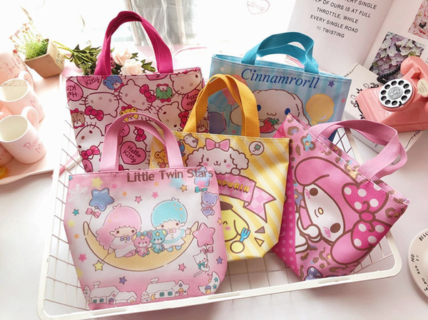 Little Twin Stars Kids Lunch Bag Melody Carrying Bag Totoro Hello Kitty Bags Lunch Bags sac isotherme almuerzo L19