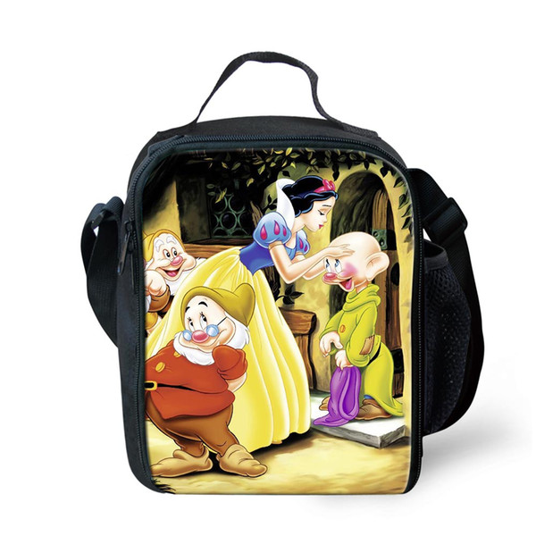 Snow White and the Cartoon Children New Arrival Lunchbox Bag Insulated Picnic Case Lancheira Girls Lunch Bags Kids