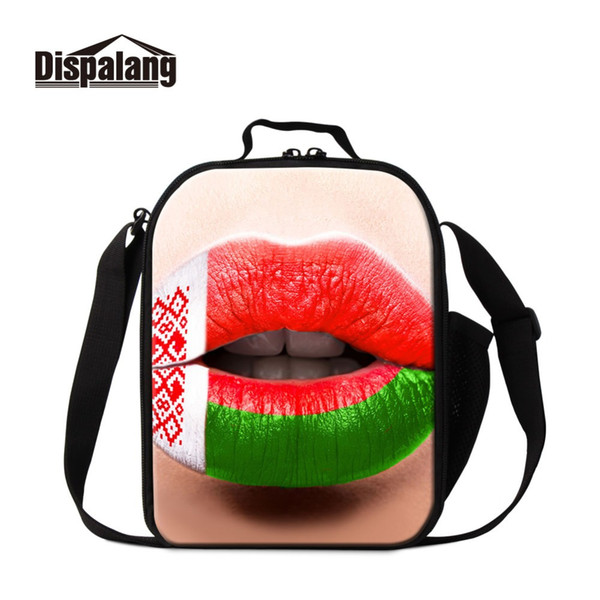 Dispalang Print Russia Style Picture on Cooler Bag for Children Girl's Canvas Messenger Pouch Preschooler Insulated Lunch Bags