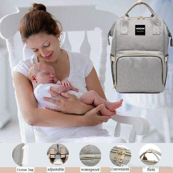 Wonzom Mummy Maternity Nappy Bag Brand Large Capacity Baby Bag Travel Backpack Desiger Nursing Bag for Baby Care