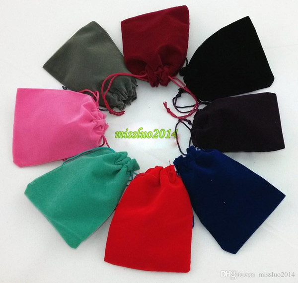 The Classical Velvet Drawstring Pouch Bag /Jewelry Bag Christmas wedding candy gift bag 10*12cm Velvet bags welcome choose DHL FREE SHIPPING