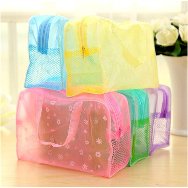 WomenTrave PVC Transpant Waterproof Makeup Cosmetic Organizer Bag Toiletry Wash Storage Case Wash bath Pouch Bag 0169