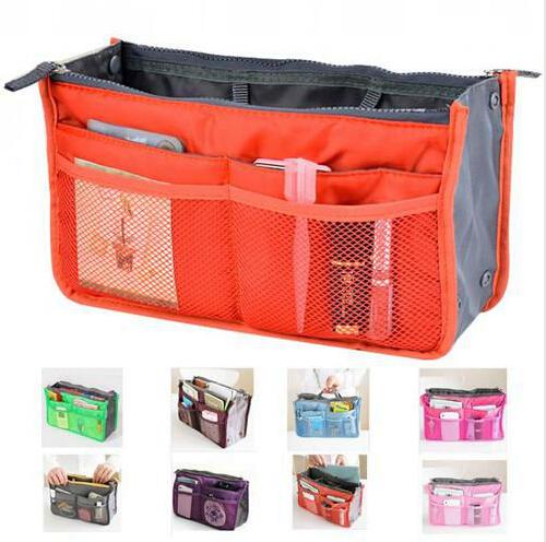 Women Insert Purse Cosmetic Storage Organizer Bag Handbag Makeup Tidy Travel, Collection Organizer 850pcs/lot