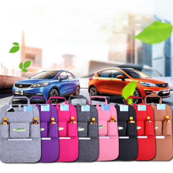 Auto Car Back Seat Storage Bag Car Seat Cover Organizer Holder Bottle Box Magazine Cup Phone Bag Backseat Organizer 7 Colors T0050