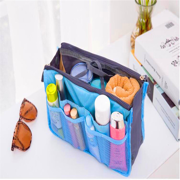 Hot Women Storage Cosmetic Bag Makeup Bag Girl Purse Travel Insert Handbag Large liner Tote Bags Organizer Sundry Bags Zipper Tidy Bag