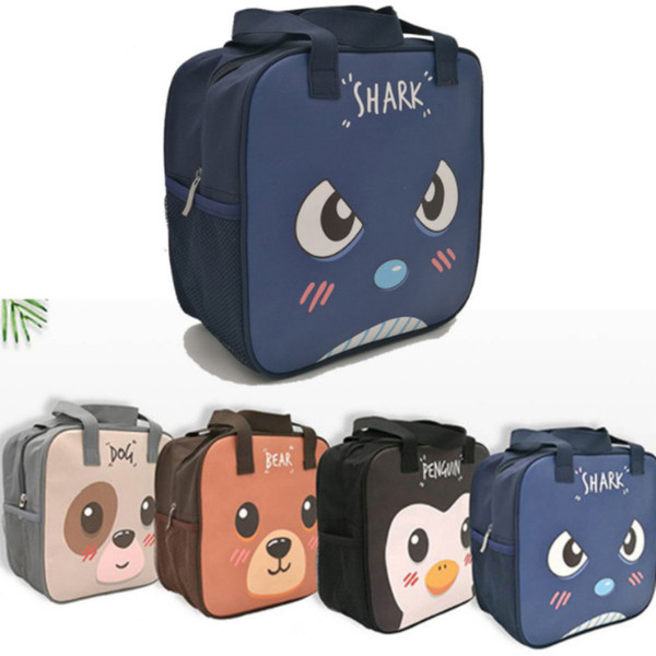 Cartoon Animal Print Insulated Bag Portable Zipper Lunch Bag Picnic Kids Lunch Insulation Box