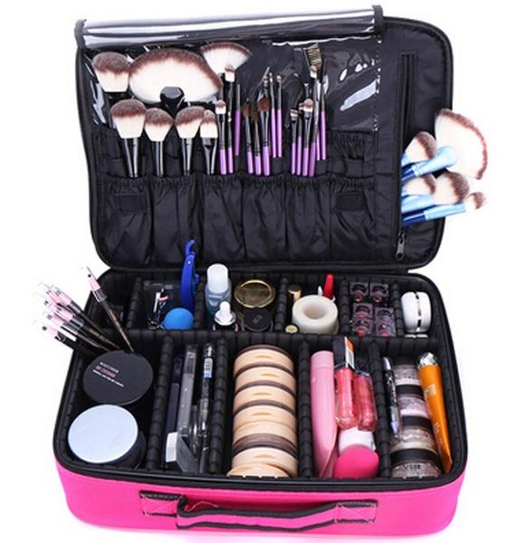 Fashion Makeup Bag for Women Large Capacity Storage Cosmetic Box Optional Assembly with Strap