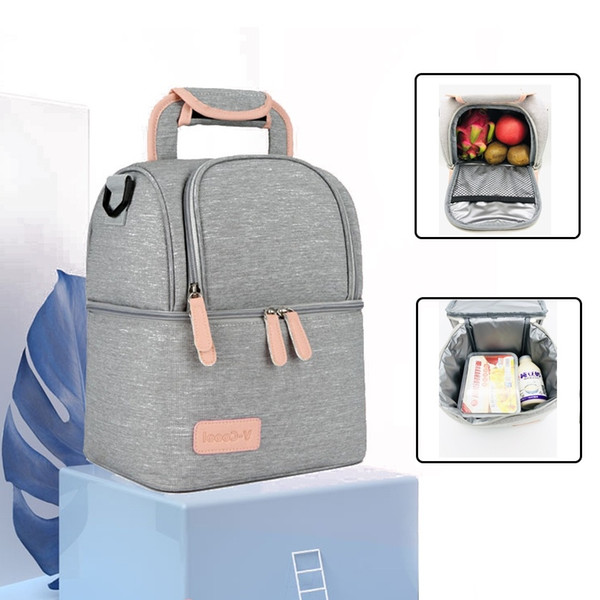 Insulation Cooler Lunch Bag Baby Insulation Breast Milk Bag Double Layer Keep Ice Pack Food Fruit Storage Backpack