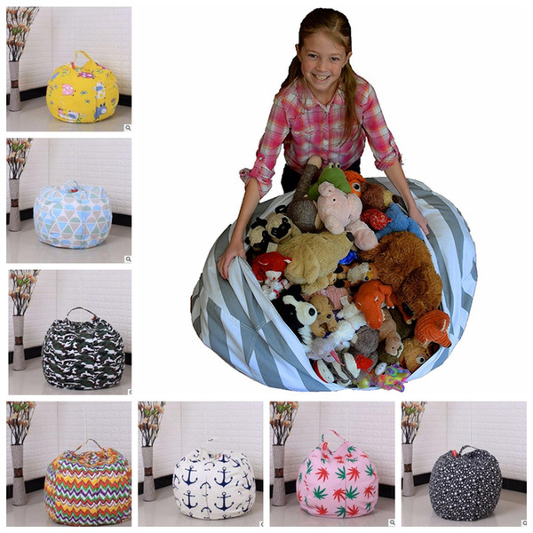 18inch Kids Storage Bean Bags Plush Toys Beanbag Chair Bedroom Stuffed Room Mats Portable Clothes Storage Bag KKA3551