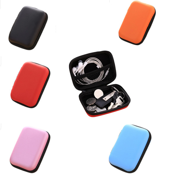 Mini Hold Case Storage Case For Headphones Earphone Earbuds Carrying Hard Bag Box Case For Keys Coin Travel Earphone Acc black