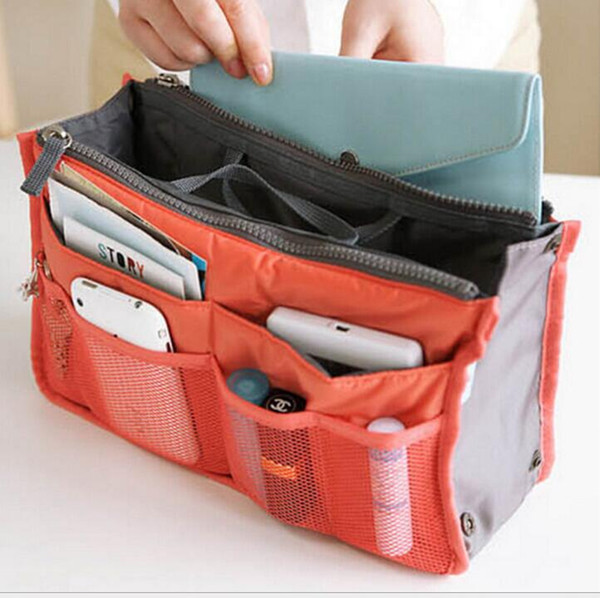 14Colors Christmas Women Lady Travel makeup bag Insert Handbag Purse Large liner Tote Organizer Dual Storage Amazing make up bags