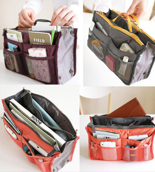 HOT Sale! 12 Colors Make up organizer bag Women Men Casual travel bag multi functional Cosmetic Bag storage bag in bag Handbag